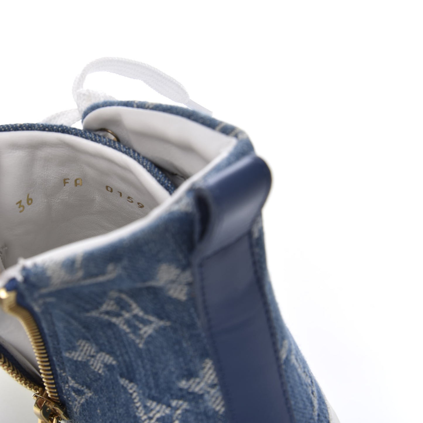 Denim Monogram Stellar Sneaker Boots 36 Bleu Jeans Blue