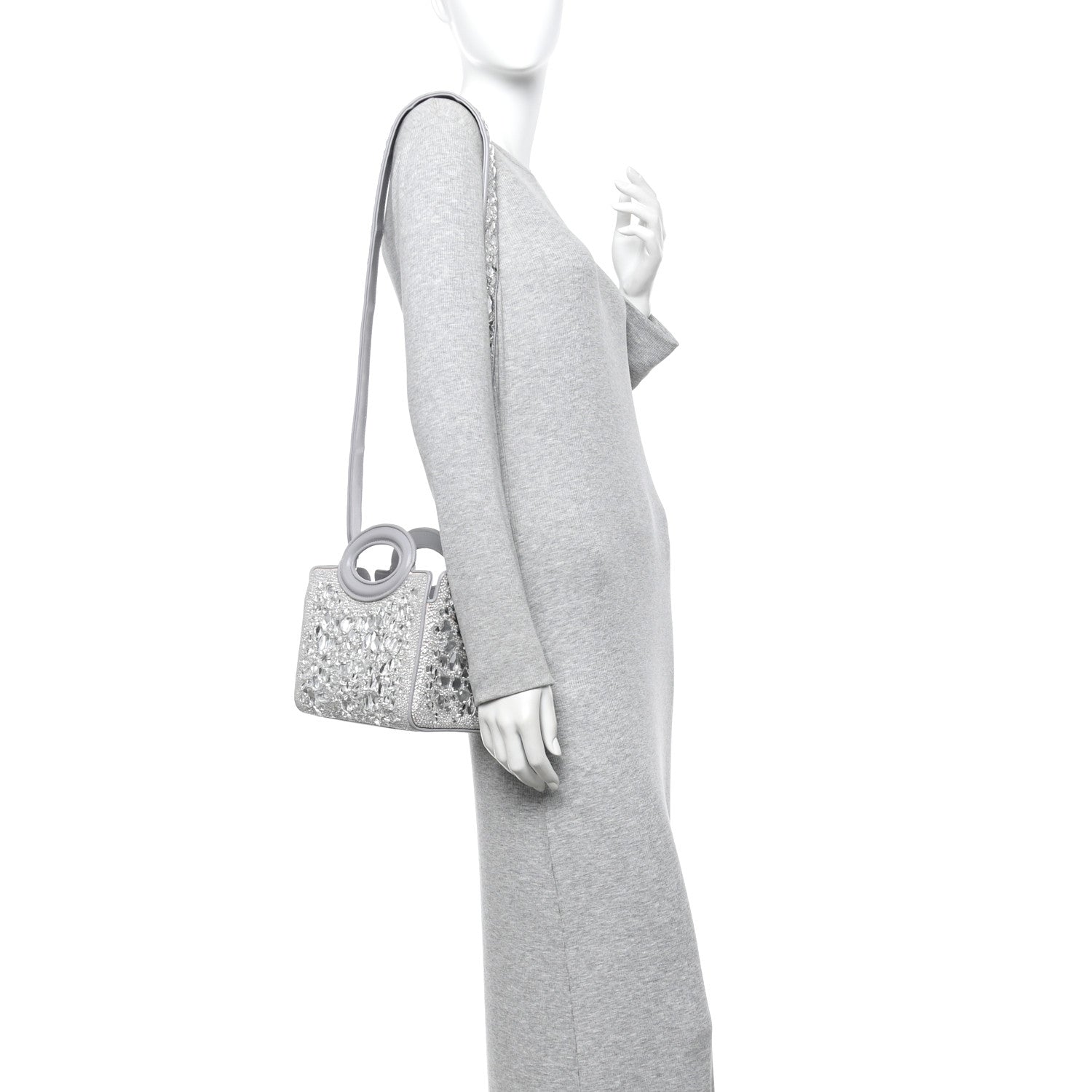 Valentino Garavani Crystal Mini Le Troisieme Shopping Bag Grey 2 of 10