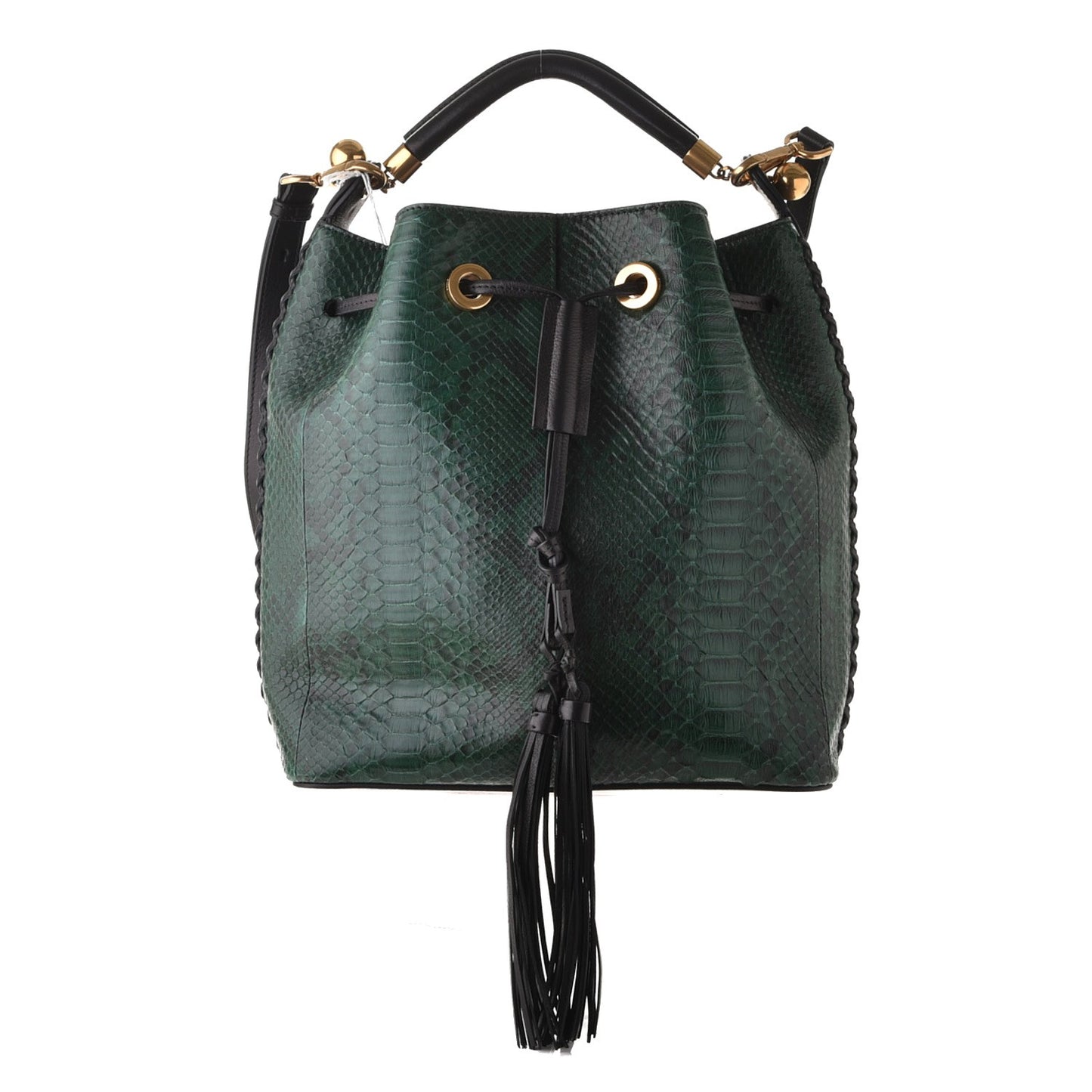 Python Gala Cross-Stitch Bucket Bag Intense Green