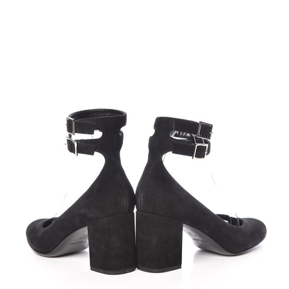 Saint Laurent Suede Babies Ankle Strap Pumps 40 Black 6 of 12