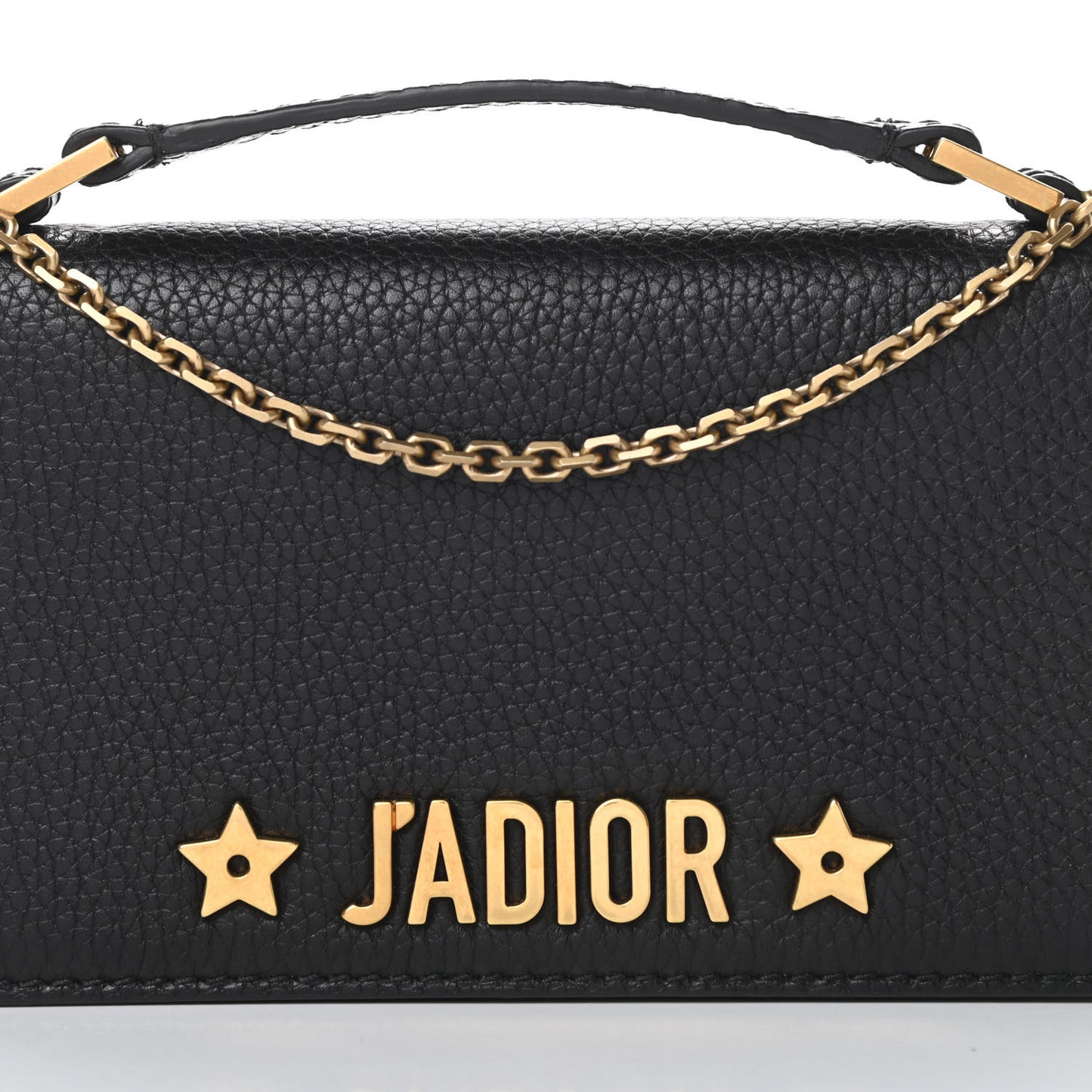 Grained Calfskin J'adior Clutch Black