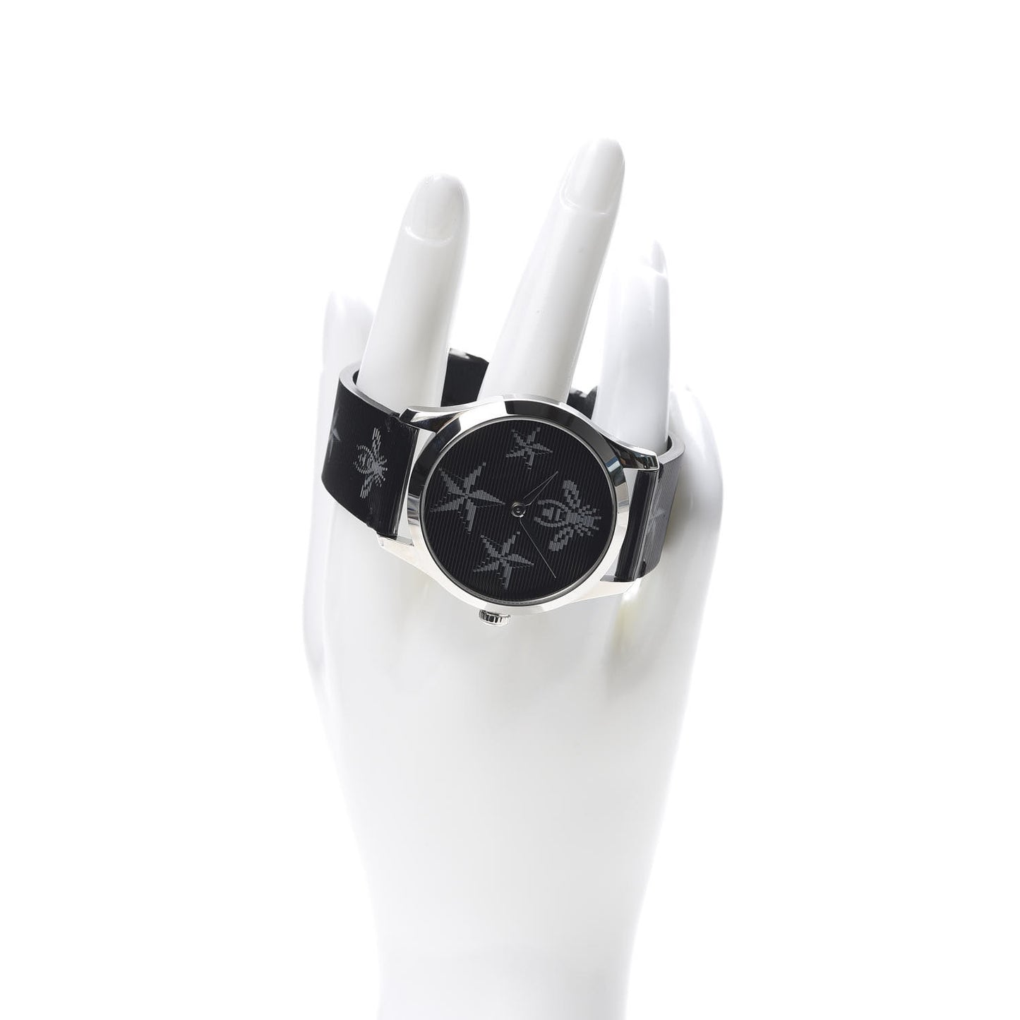 Stainless Steel Calfskin 38mm G-Timeless Bee Star Hologram Quartz Watch Black