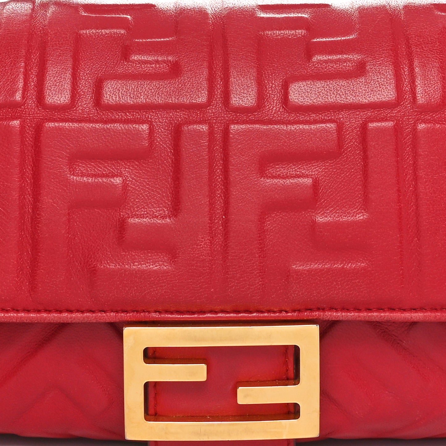 Nappa FF 1974 Embossed Baguette Fragola