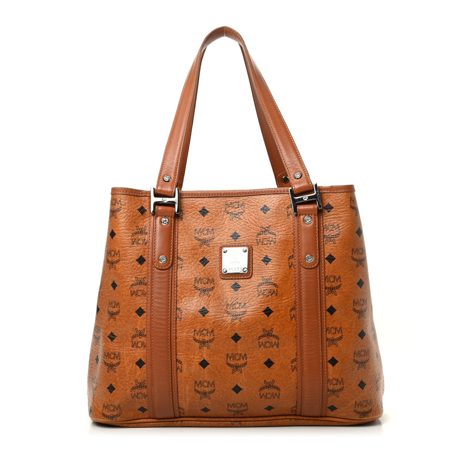 MCM Visetos Shopping Tote Cognac 1 of 10