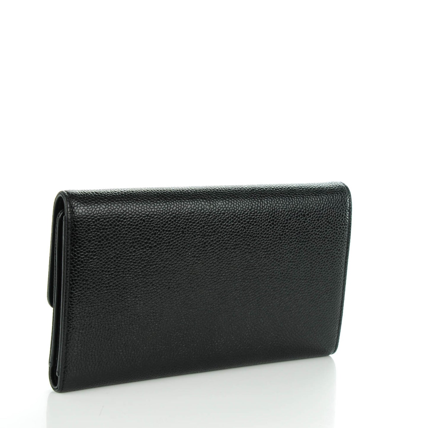 Caviar Large Flap Wallet Black