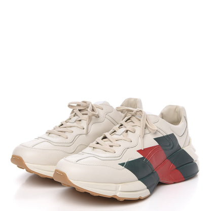 Gucci Calfskin Web Printed Mens Rhyton Sneakers 11 Mystic White 3 of 9