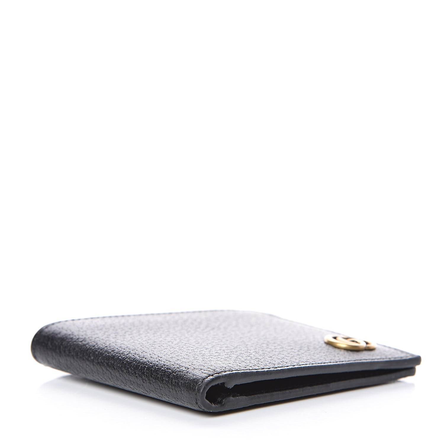 Gucci Calfskin Boar Effect GG Marmont Bi-Fold Wallet Black 4 of 7