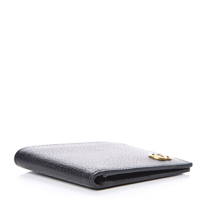 Gucci Calfskin Boar Effect GG Marmont Bi-Fold Wallet Black 4 of 7