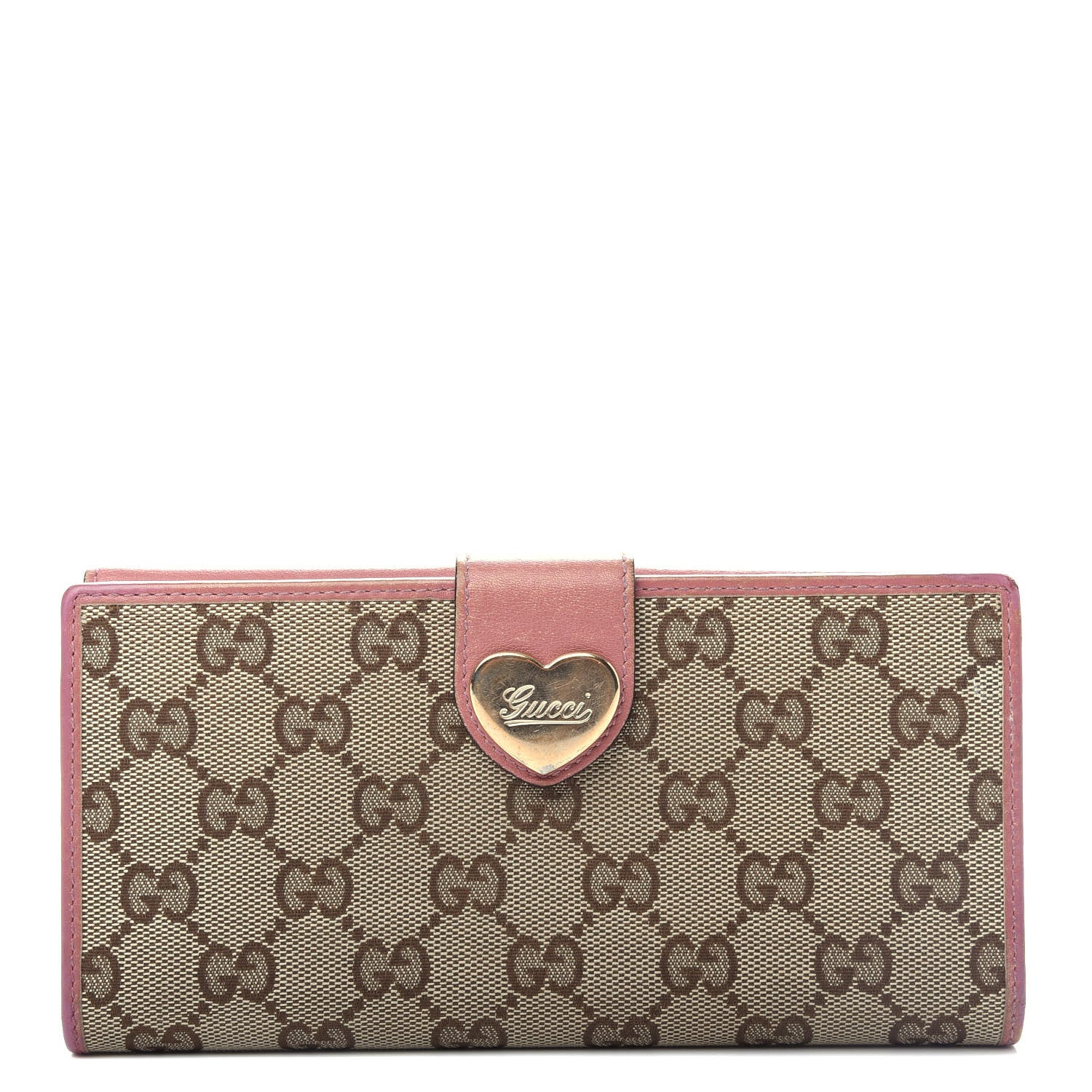 Gucci Monogram Heart Continental Wallet Pink 1 of 8