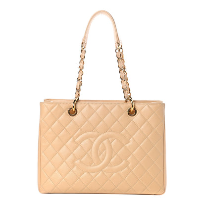 Chanel Caviar Quilted Grand Shopping Tote GST Beige Clair 1 of 10