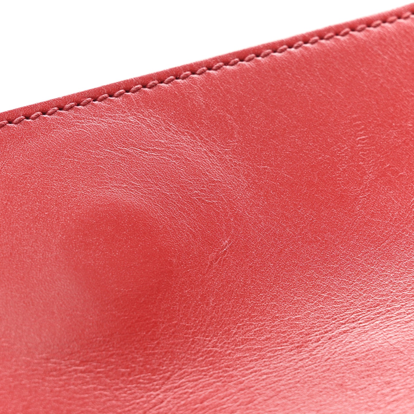 Calfskin Embossed XL Clutch Red