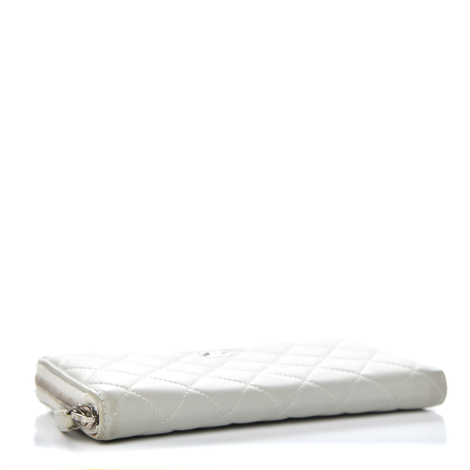 Chanel Lambskin Quilted Large Gusset Zip Around Wallet Light Green 4 of 14