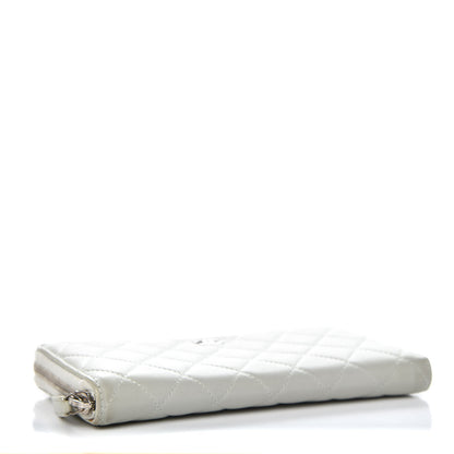 Chanel Lambskin Quilted Large Gusset Zip Around Wallet Light Green 4 of 14