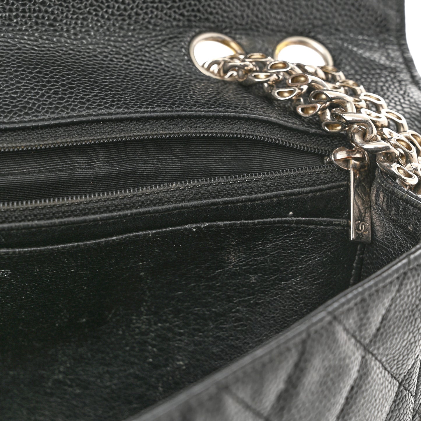 Caviar Quilted Jumbo Single Flap Bijoux Chain Black