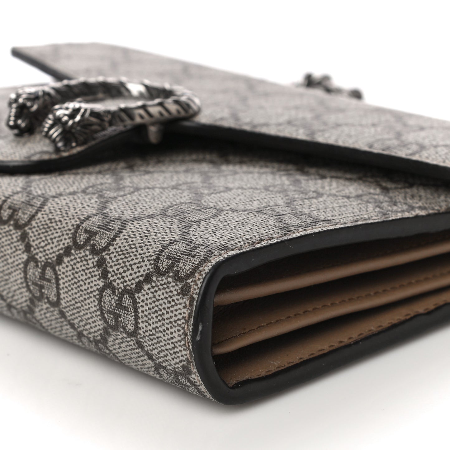 GG Supreme Monogram Mini Dionysus Chain Wallet Beige Taupe