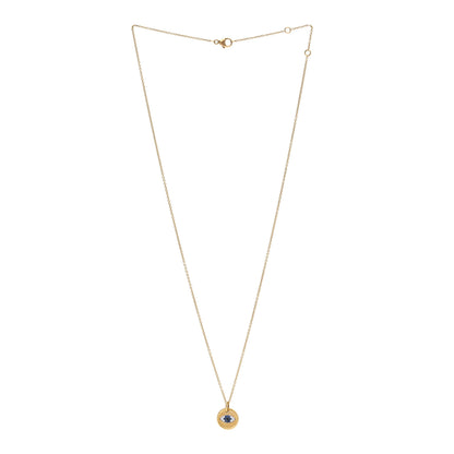 David Yurman 18K Yellow Gold Blue Sapphire Diamond Evil Eye Necklace 3 of 5