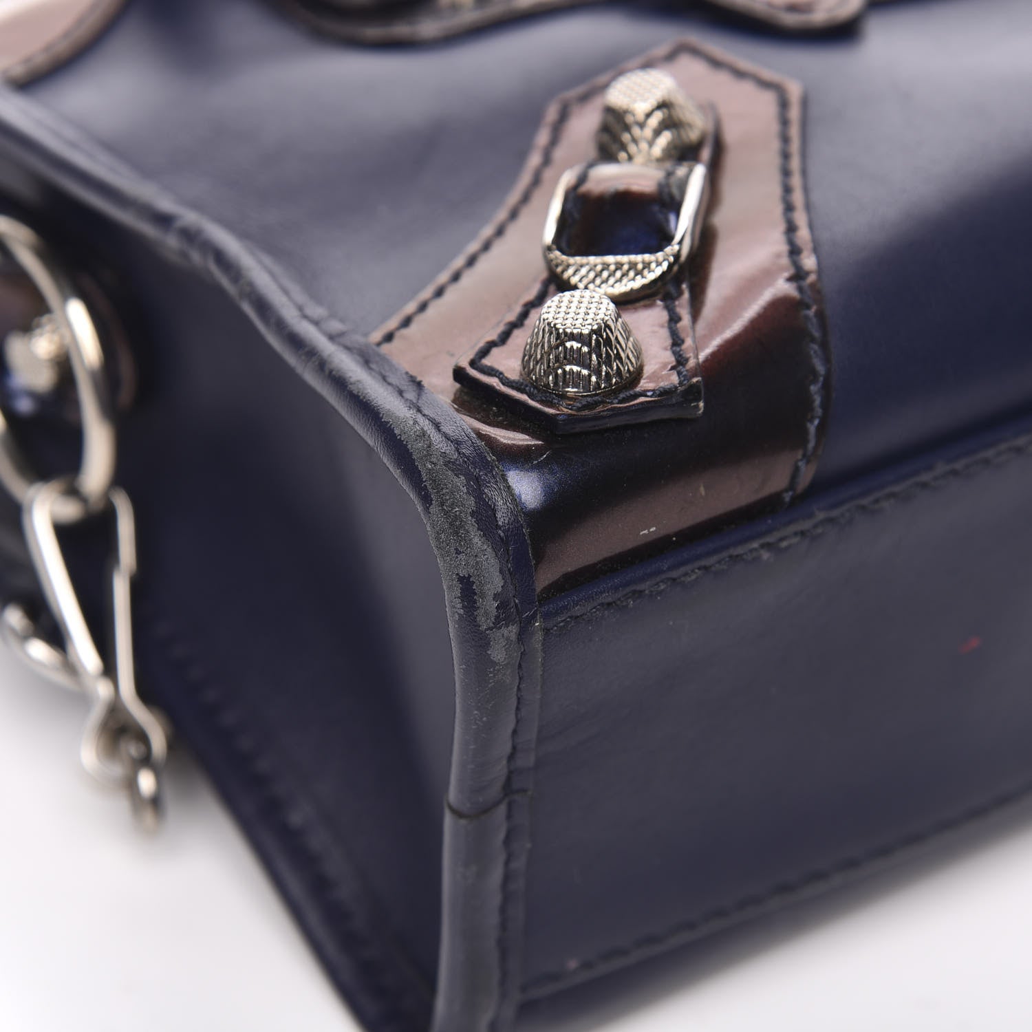 Balenciaga Smooth Calfskin Metallic Patent Giant 12 Silver Hardware Mini City Ultraviolet 9 of 14