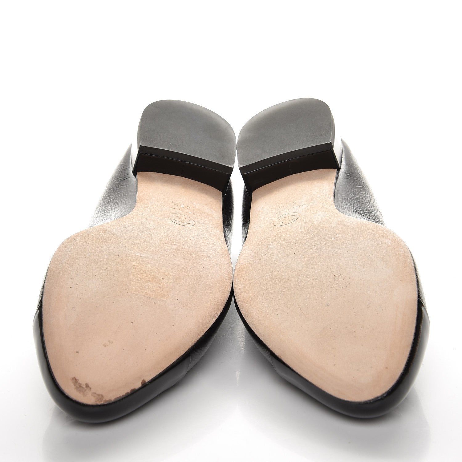 Chanel Glazed Calfskin Patent CC Cap Toe Ballerina Flats 40.5 Black 5 of 13