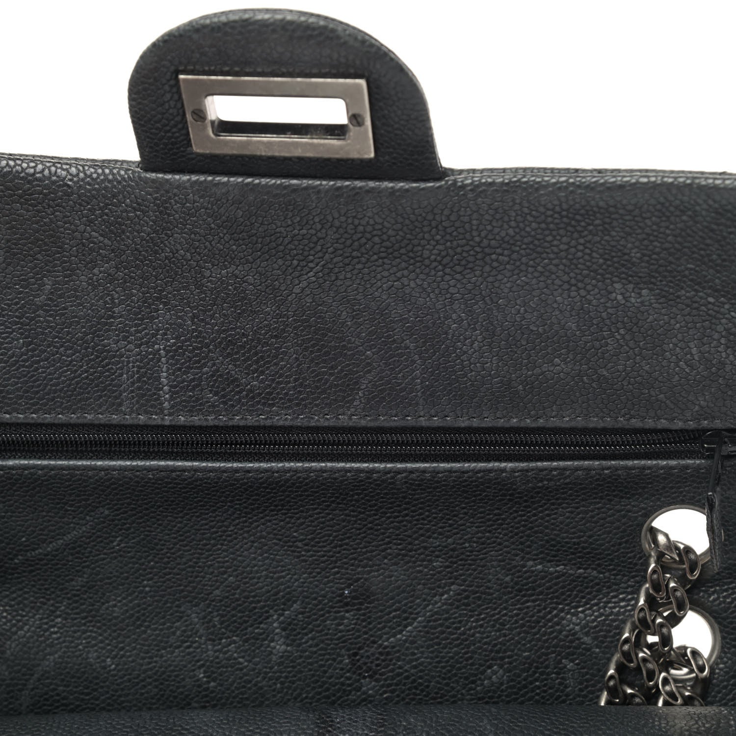 Chanel Washed Caviar Quilted 2.55 Reissue 225 Bijoux Chain Flap Black 6 of 7