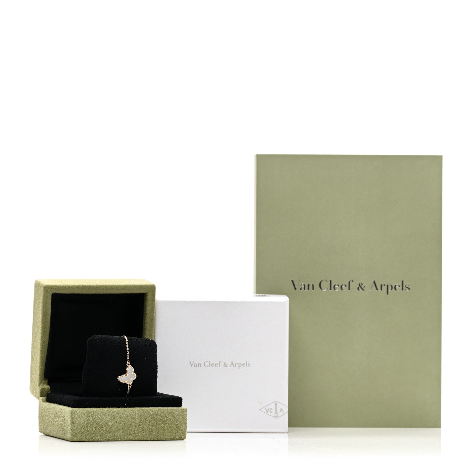 Van Cleef & Arpels 18K Yellow Gold Mother of Pearl Sweet Alhambra Butterfly Bracelet 4 of 4
