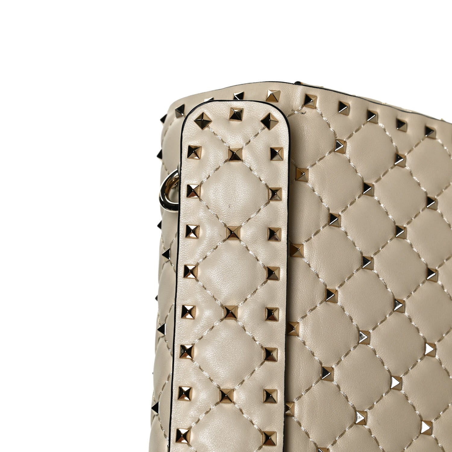 Valentino Garavani Nappa Maxi Rockstud Spike Shoulder Bag Light Ivory 10 of 10