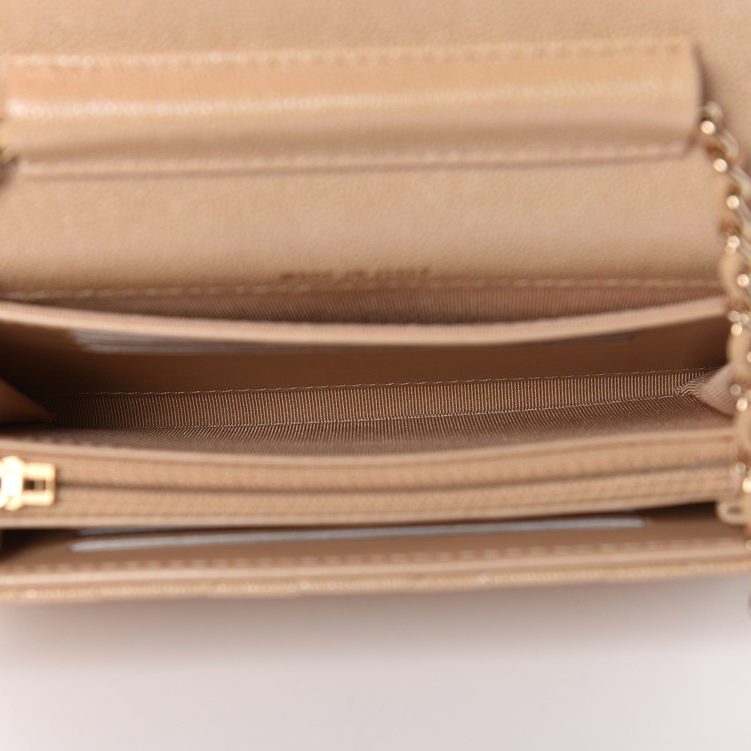 Chanel Iridescent Caviar Quilted Classic Clutch With Chain Beige 7 of 12