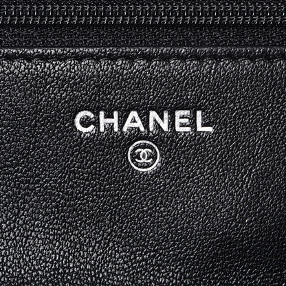 Chanel Sheepskin Chevron Reissue Wallet On Chain WOC So Black 6 of 9