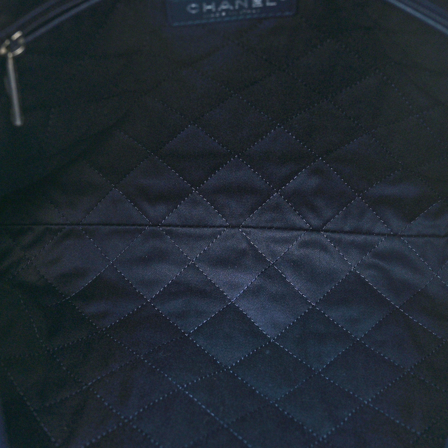 Denim Quilted Stitched Small Chanel 22 Blue