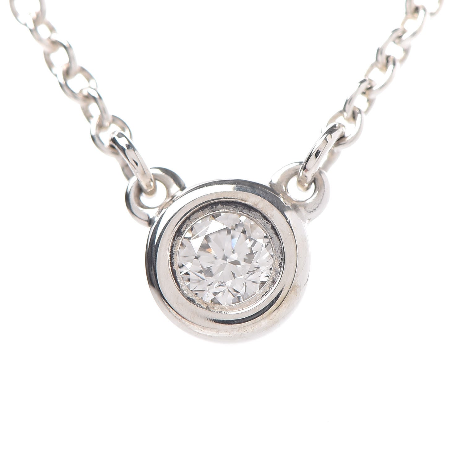 Tiffany Sterling Silver Diamond .05ct Elsa Peretti Diamonds by the Yard Pendant Necklace 4 of 9