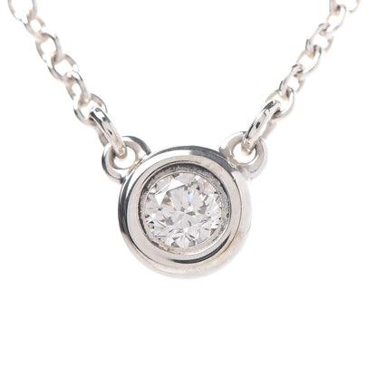 Tiffany Sterling Silver Diamond .05ct Elsa Peretti Diamonds by the Yard Pendant Necklace 4 of 9