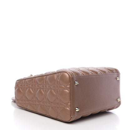 Christian Dior Pearly Lambskin Cannage Medium Lady Dior Quartz 3 of 9