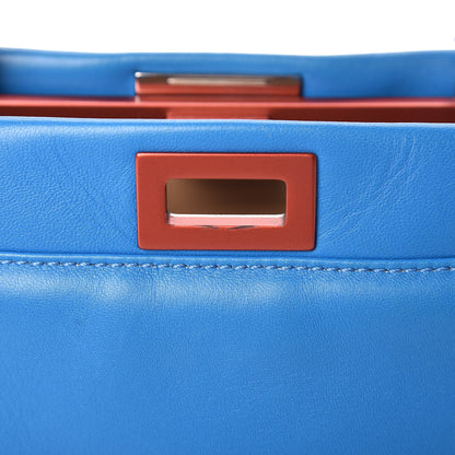 Fendi Nappa Colorblock Mini Peekaboo Iconic Satchel Blue Royal Papavero Cuoio 10 of 19
