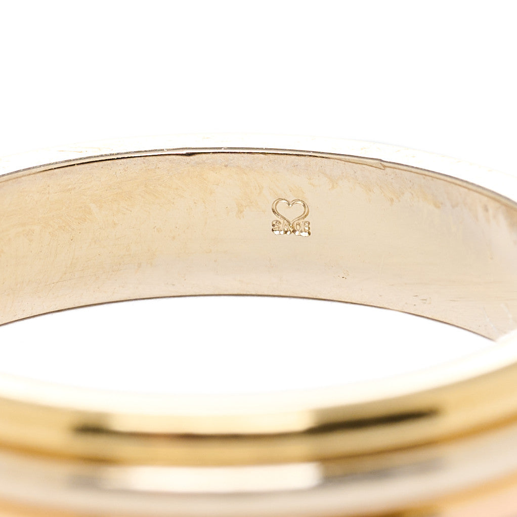 18K Pink White Yellow Gold 3.8mm Trinity Wedding Band Ring 51 5.75