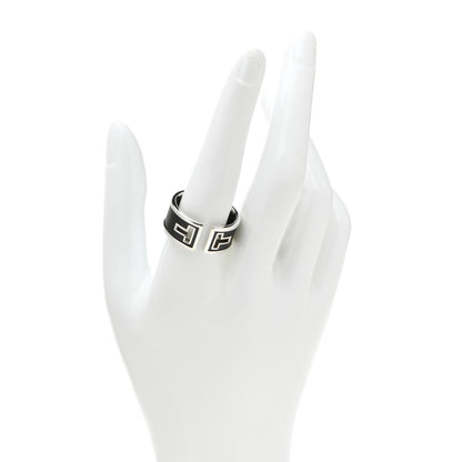 Tiffany Sterling Silver Black Ceramic T Cutout Ring 63 10.25 2 of 5