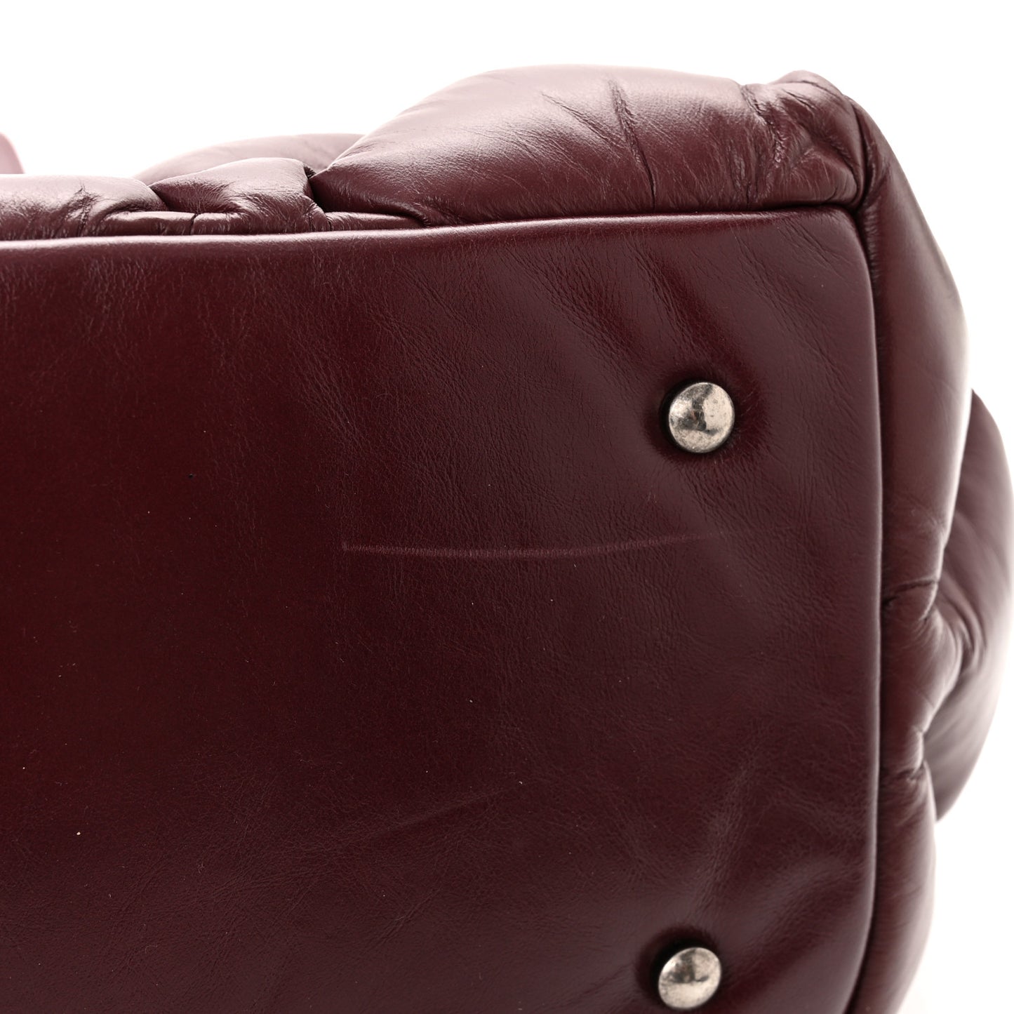 Calfskin Quilted Large Chesterfield Tote Burgundy