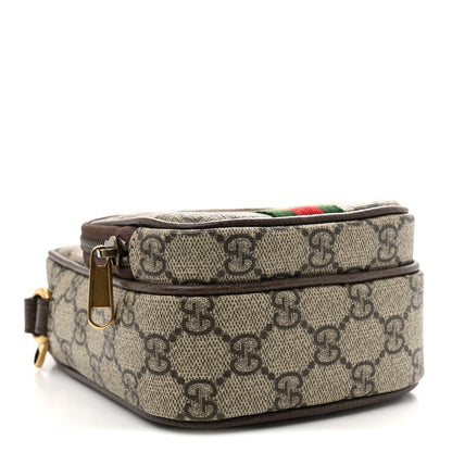 Gucci GG Supreme Monogram Web Mini Ophidia Double Zip Messenger Bag Beige New Acero 4 of 11