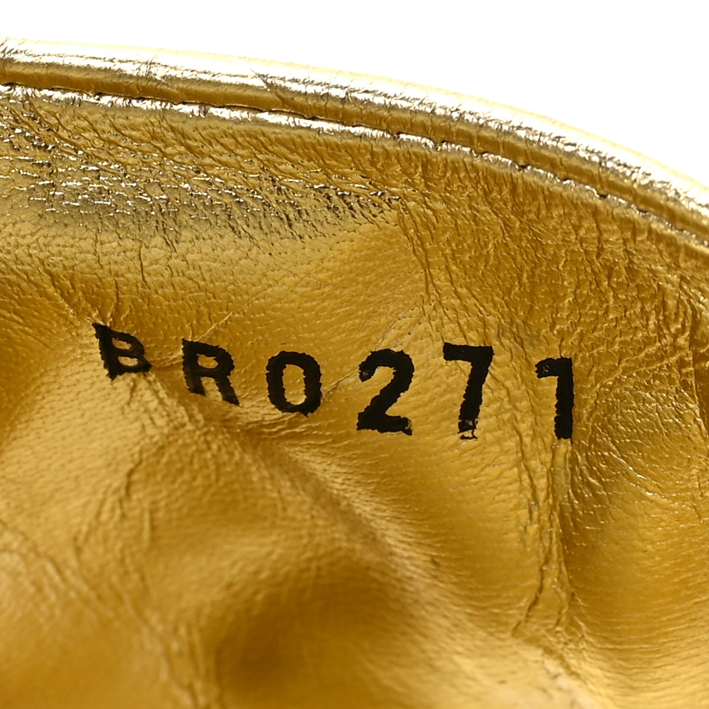 Metallic Lambskin Embossed Monogram Revival Flat Mules 35 Gold
