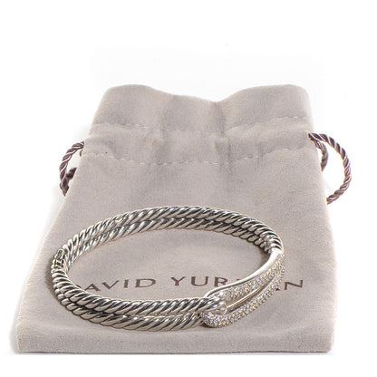David Yurman Sterling Silver Diamond Pave 10mm Single Loop Labyrinth Bracelet 6 of 6