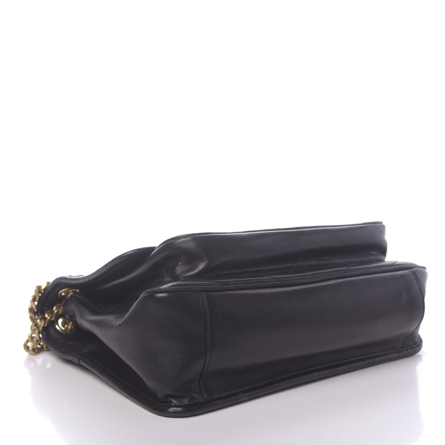 Lambskin Matelasse Monogram Medium Niki Chain Satchel Black