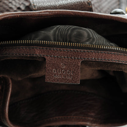 Gucci Calfskin Python Suede Fringe Babouska Hobo Brown 6 of 7