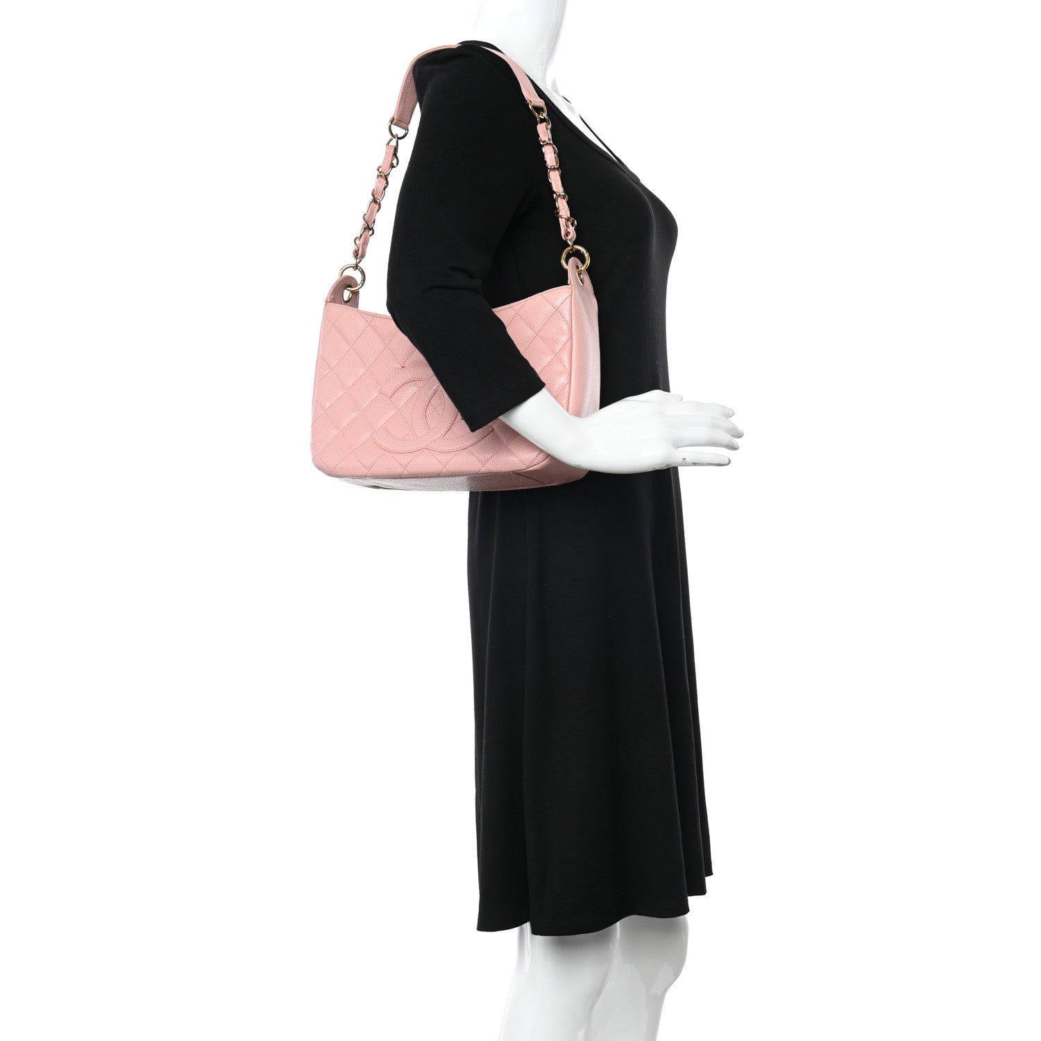 Chanel Caviar Quilted Timeless CC Shoulder Bag Pink 2 of 31