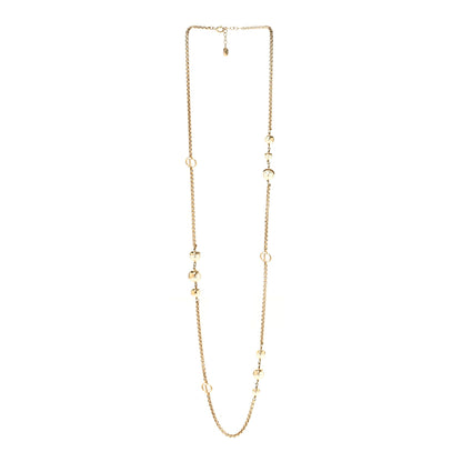 Christian Dior Metal Crystal Pearl CD Necklace Gold 3 of 5