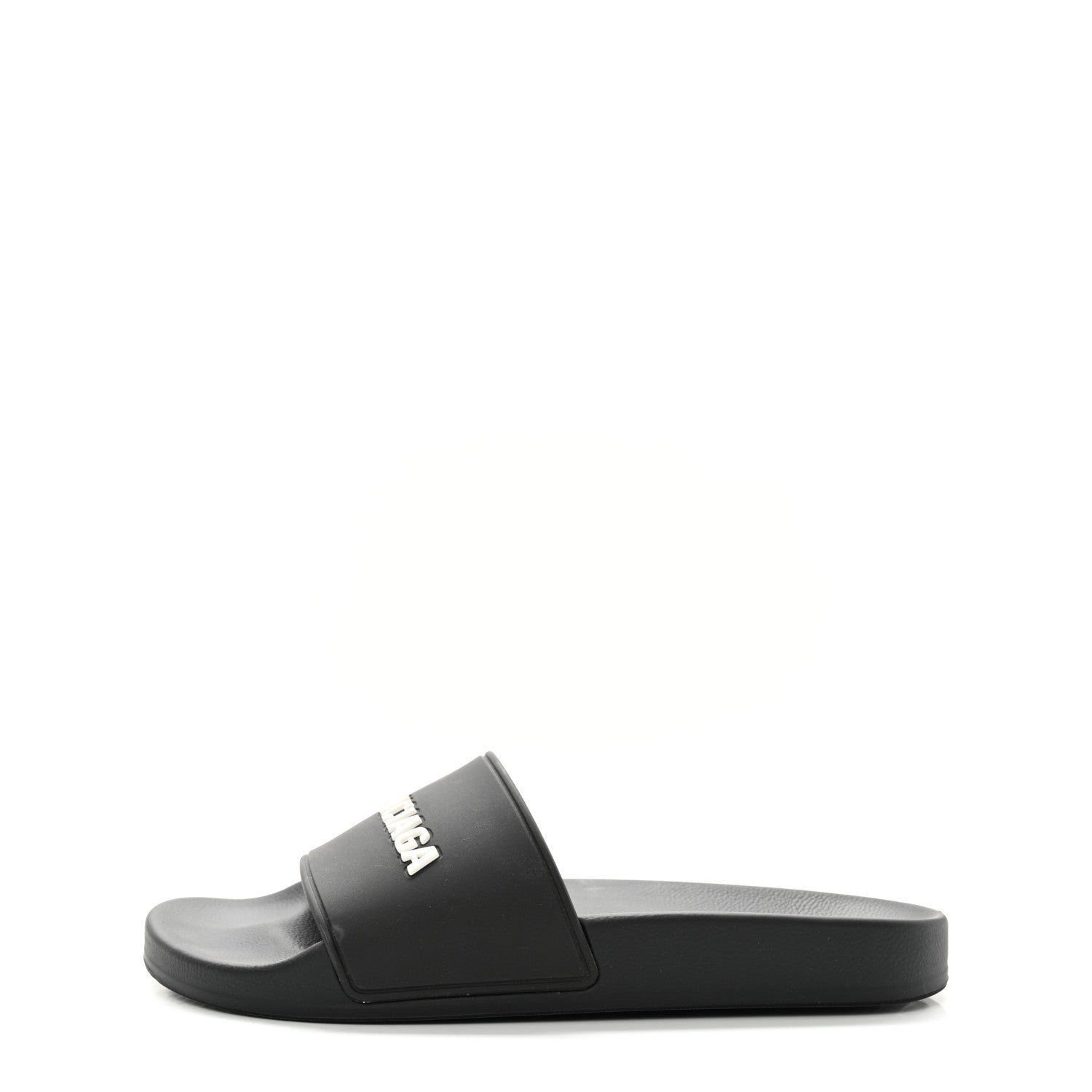 Balenciaga Rubber Womens Logo Pool Slide Sandals 38 Black 1 of 9