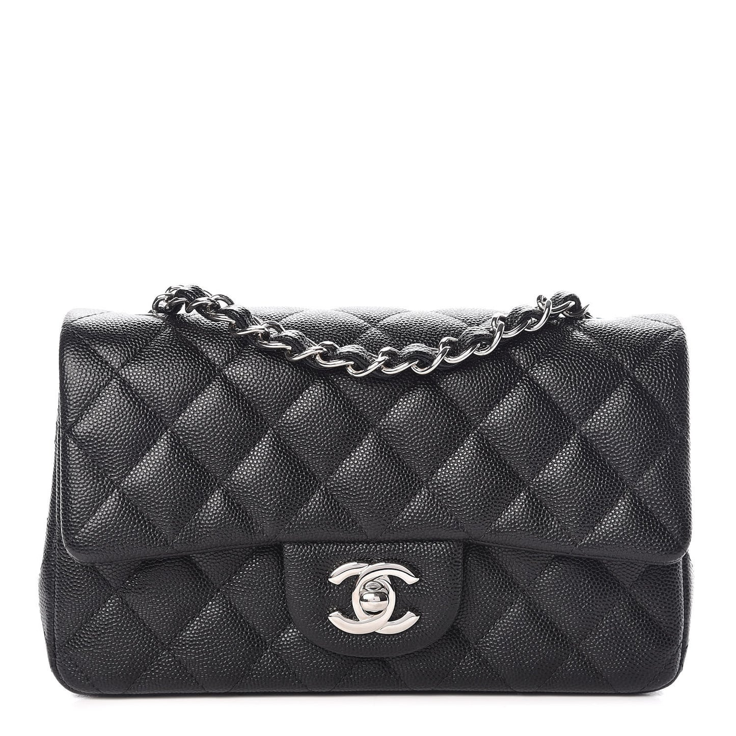 Caviar Quilted Mini Rectangular Flap Black