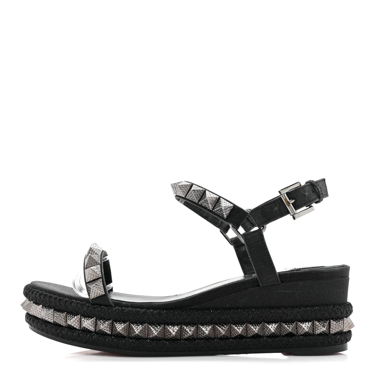 Nappa Mica Pyraclou 60 Platform Sandals 37 Version Black