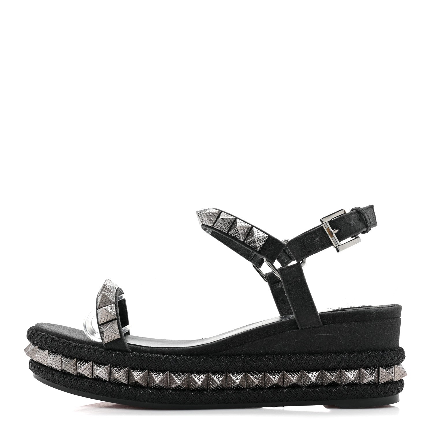 Christian Louboutin Nappa Mica Pyraclou 60 Platform Sandals 37 Version Black 1 of 14