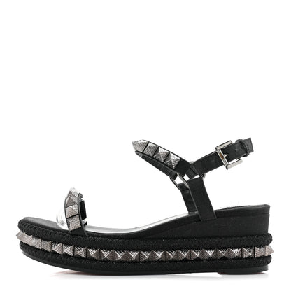 Christian Louboutin Nappa Mica Pyraclou 60 Platform Sandals 37 Version Black 1 of 14