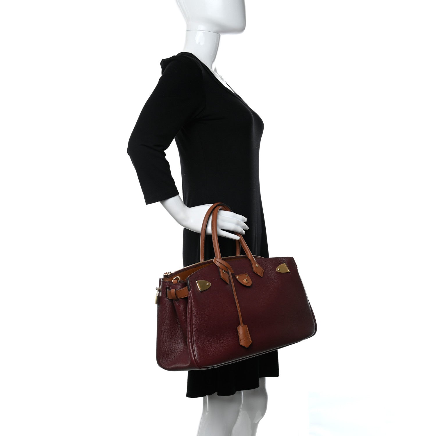 Louis Vuitton Calfskin All Set Bordeaux Tan 3 of 13