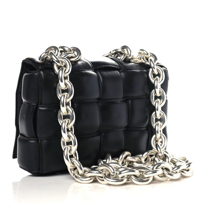 Bottega Veneta Lambskin Maxi Intrecciato Padded Chain Cassette Crossbody Bag Black 2 of 8