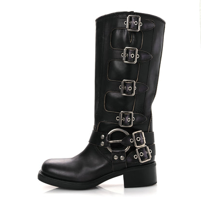 Miu Miu Calfskin Harness Boots 40 Black 1 of 13